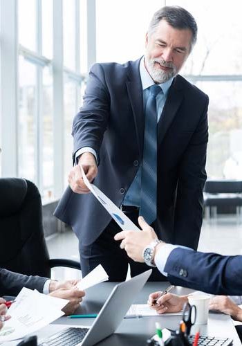 Corporate business team and manager in a meeting